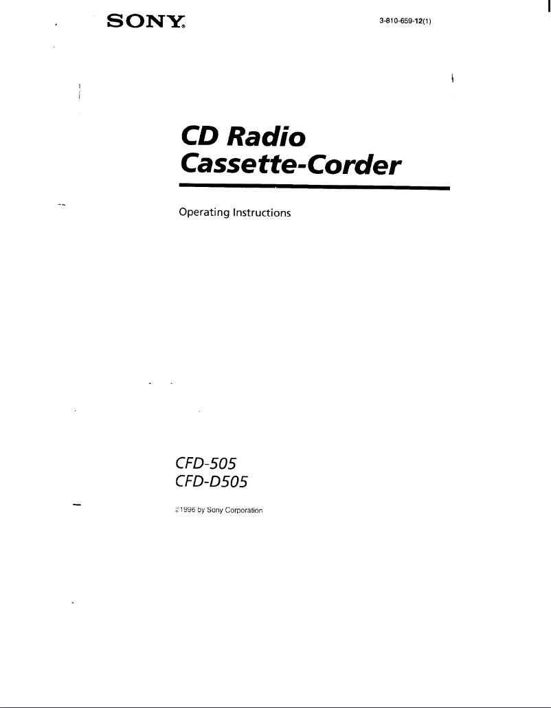 First page image of the manual for CFD-505