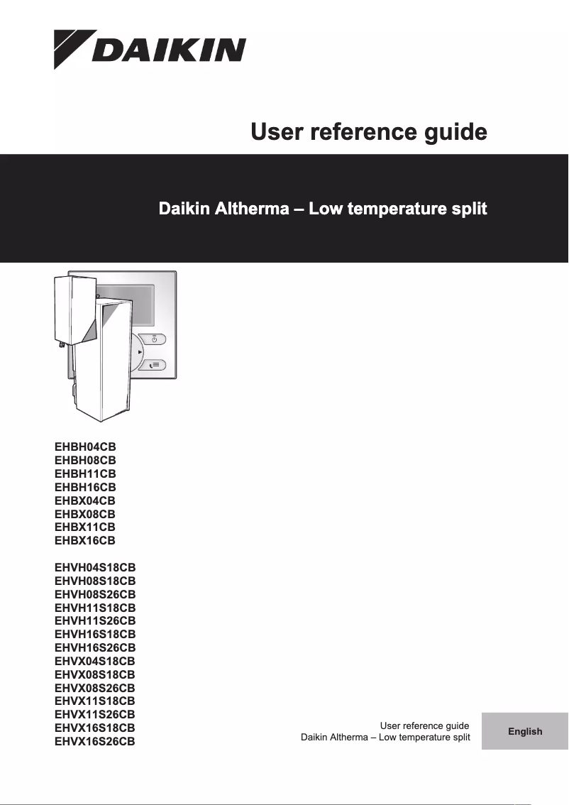 Page 1 of the manual User Manual Daikin Altherma EHBX11CB3V