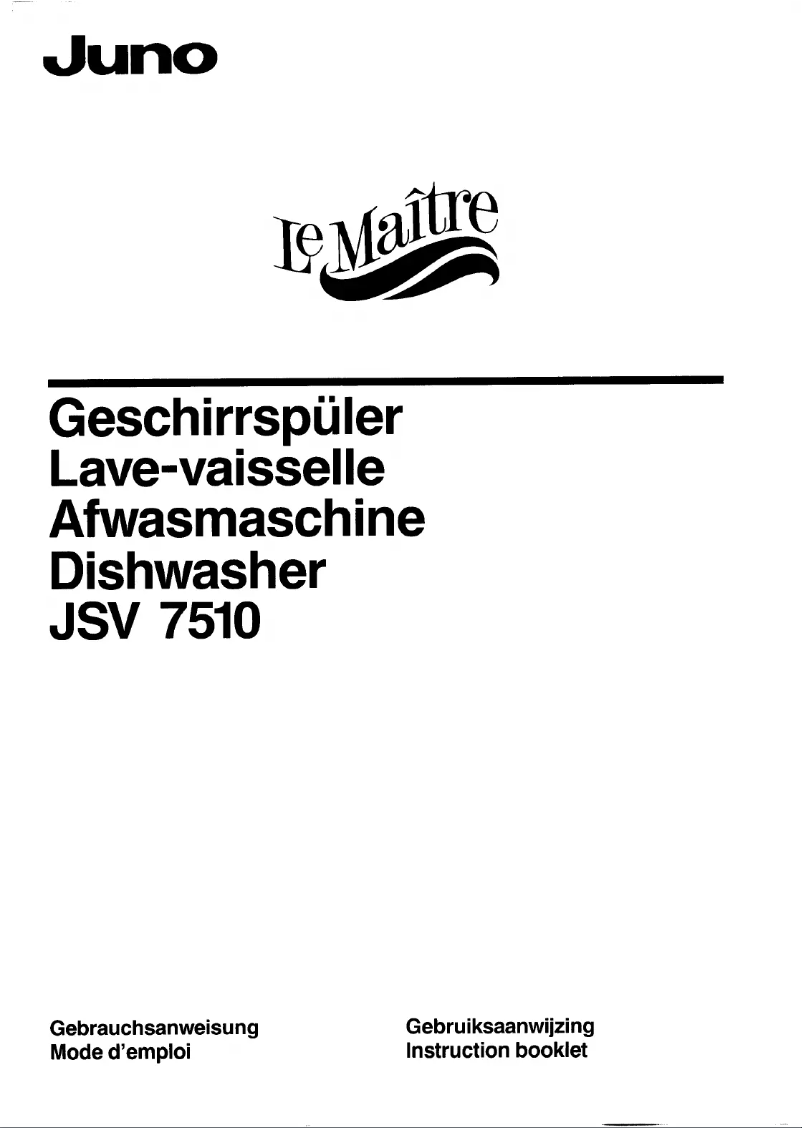 Page 1 of the manual User Manual Juno JSV7510