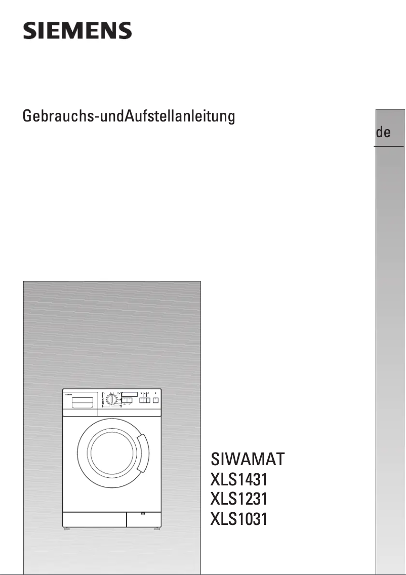 Page 1 of the manual User Manual Siemens Siwamat XLS 1431