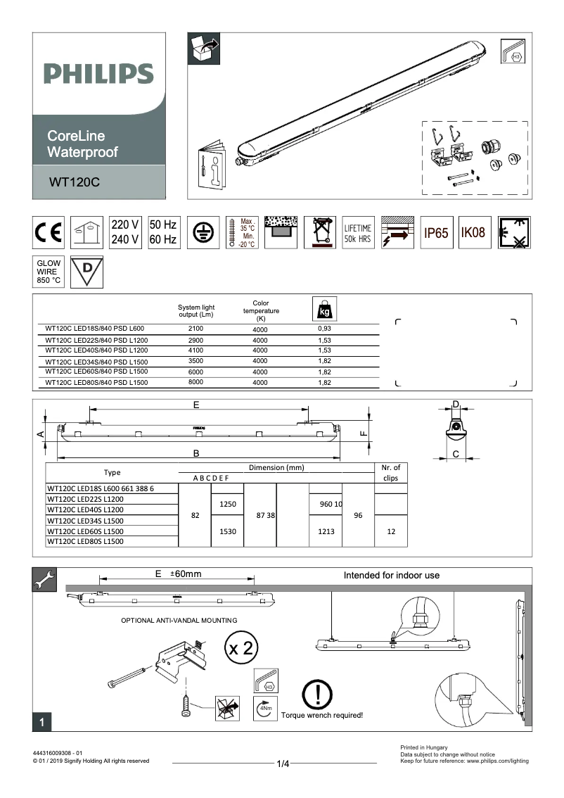 Image de la première page du manuel de l'appareil ColorLine Waterproof WT120C