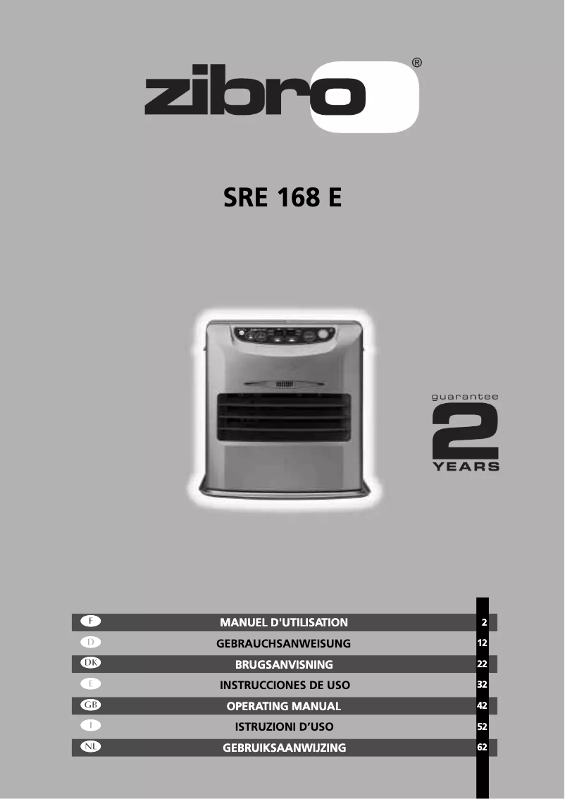 First page image of the manual for SRE 168 E