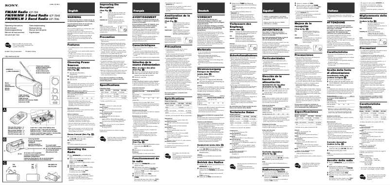 Page 1 of the manual User Manual Sony ICF-704S