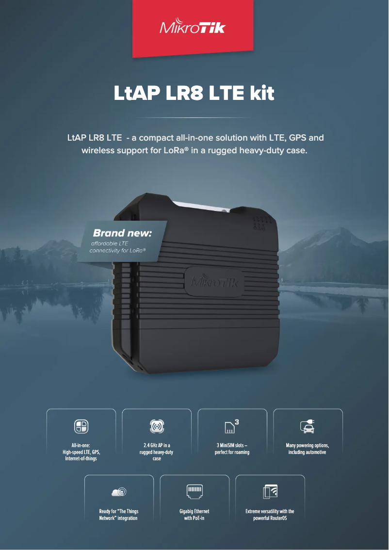 First page image of the manual for LtAP LR8 LTE kit