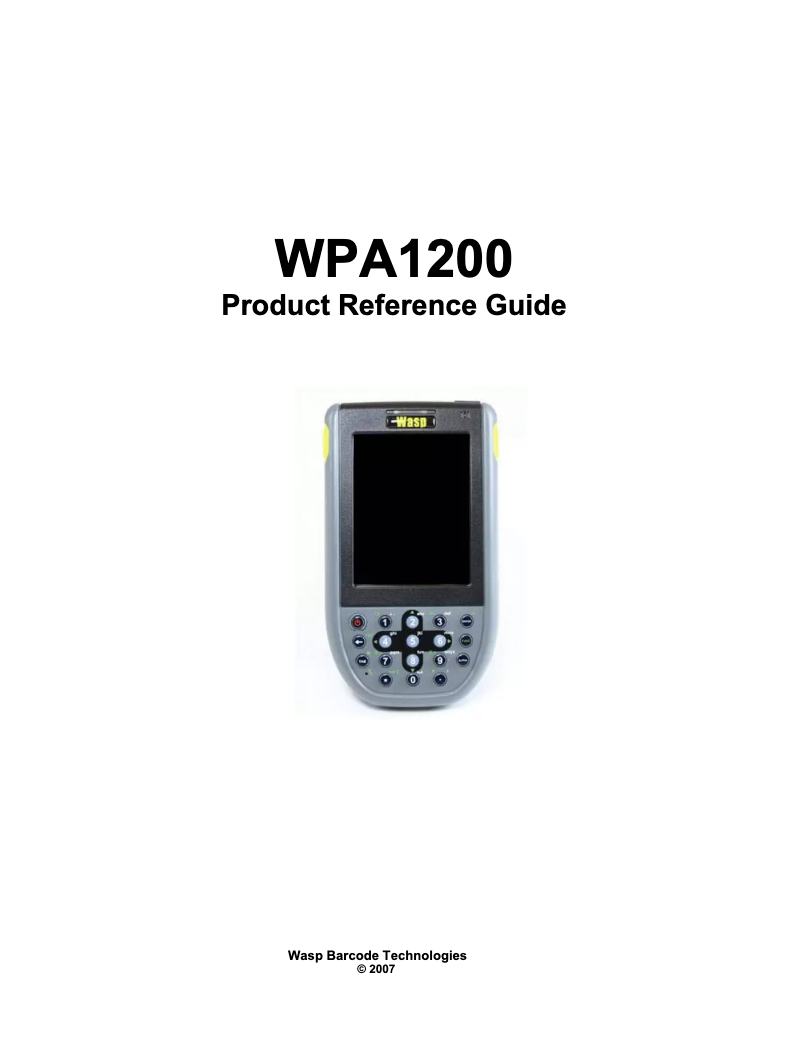 Image de la première page du manuel de l'appareil WPA1200