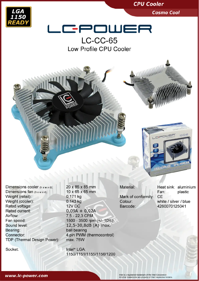 First page image of the manual for LC-CC-65