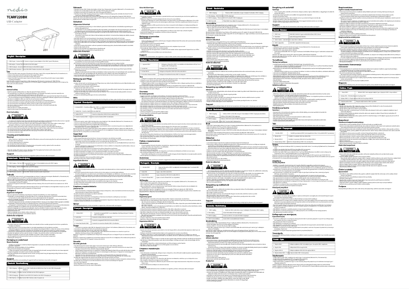 First page image of the manual for TCARF220BK