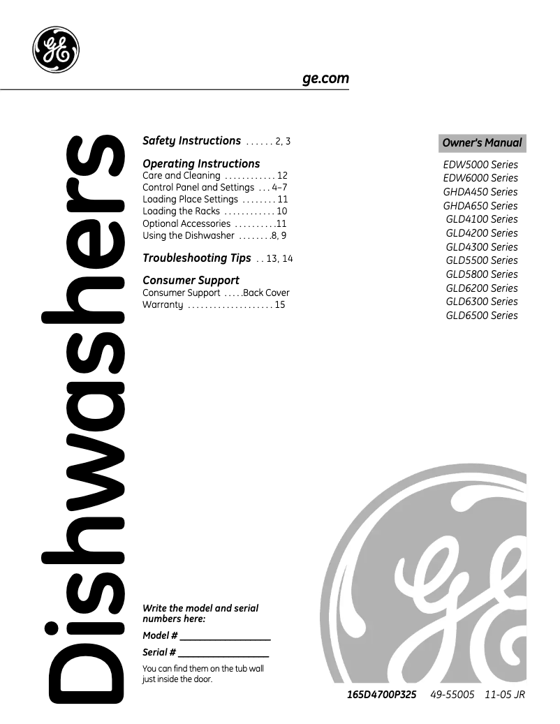 Page 1 of the manual Use and Maintenance Manual GE GLD4260MSS