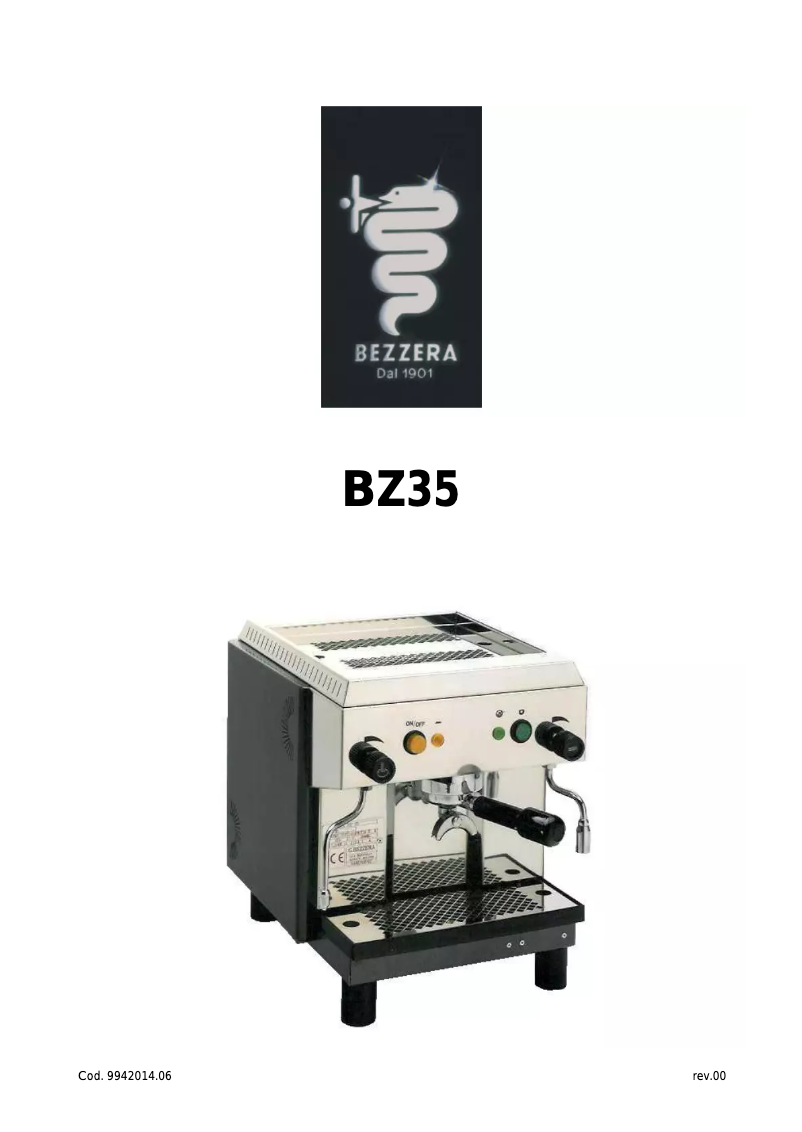 Page 1 of the manual User Manual Bezzera BZ35