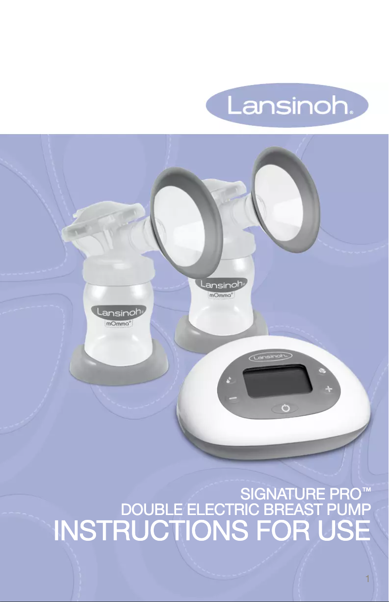 Page 1 de la notice Manuel utilisateur Lansinoh SignaturePro