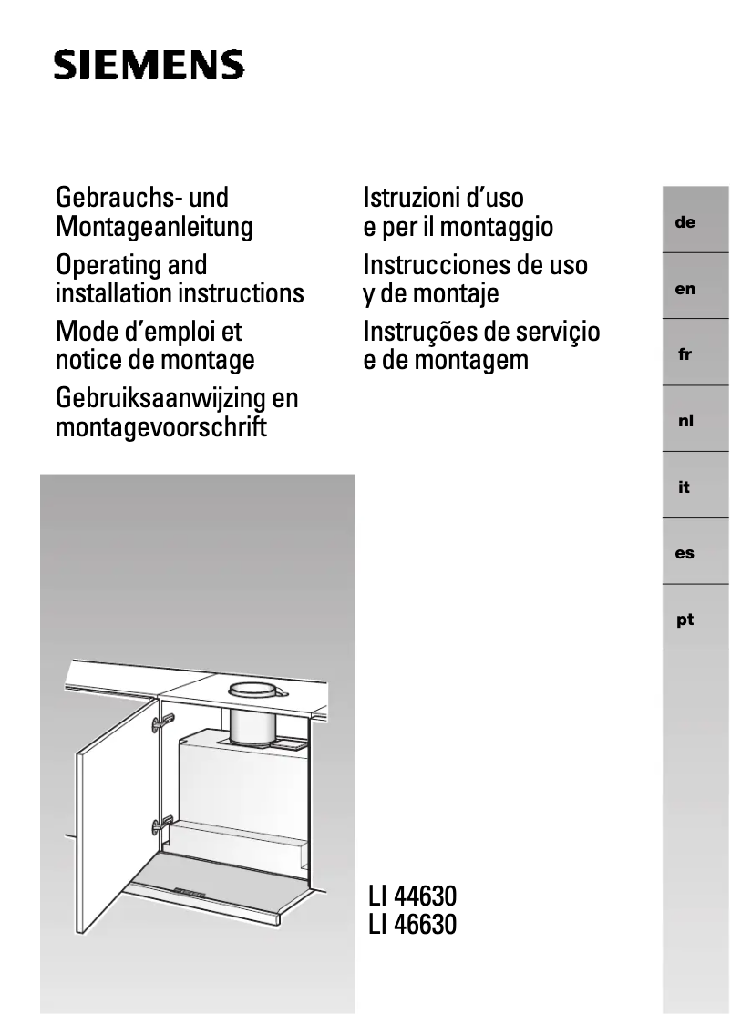 Page 1 of the manual Instruction Manual Siemens LI46630
