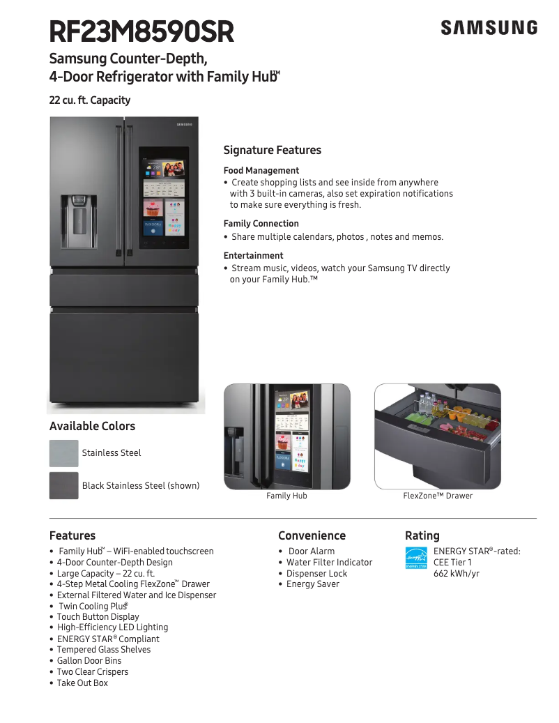 First page image of the manual for RF23M8570SR