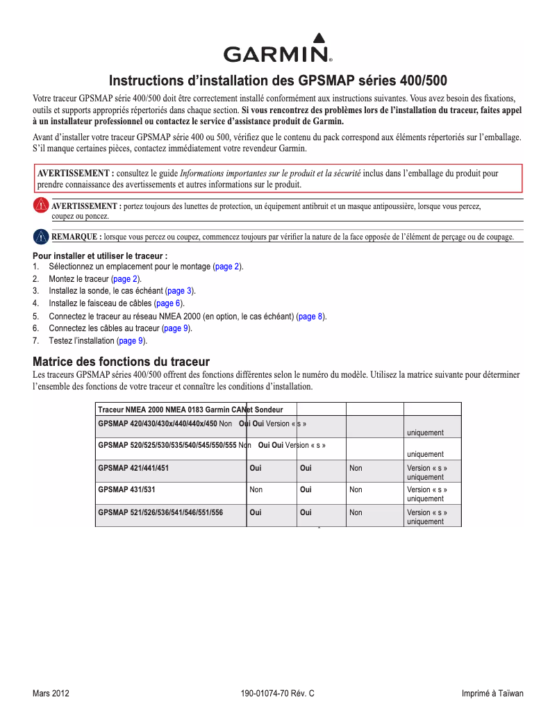 First page image of the manual for GPSMAP 531s