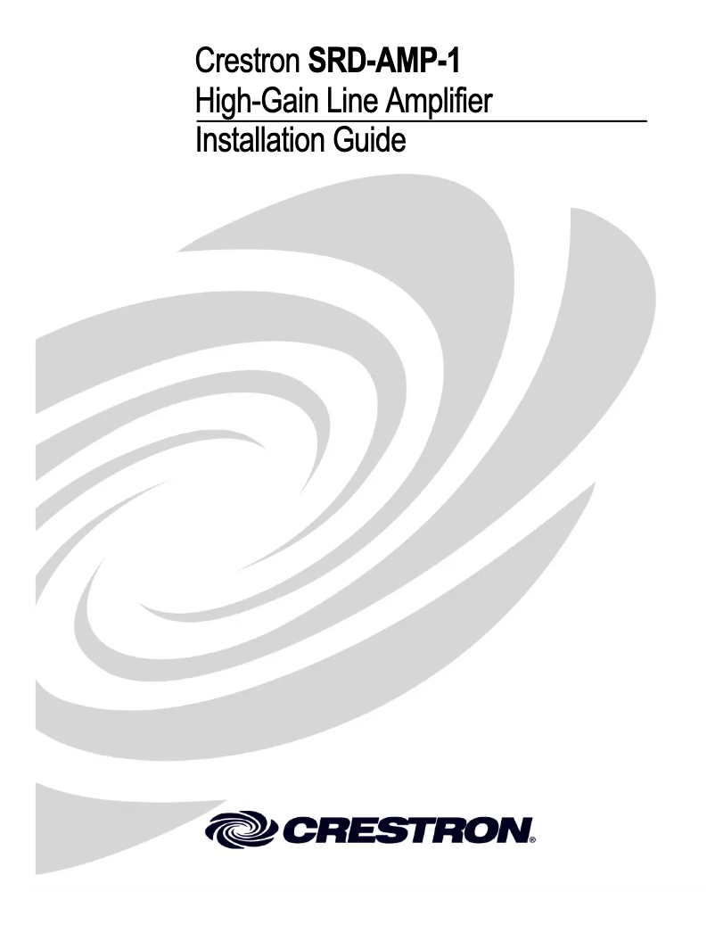 Image de la première page du manuel de l'appareil SRD-AMP-1