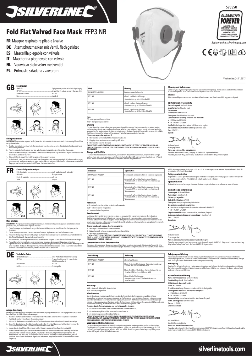 First page image of the manual for 598550