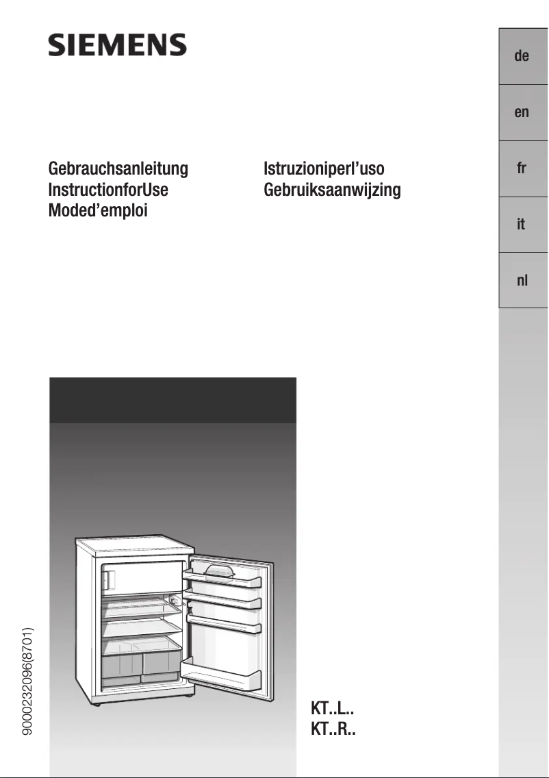 Page 1 of the manual User Manual Siemens KT16RA41
