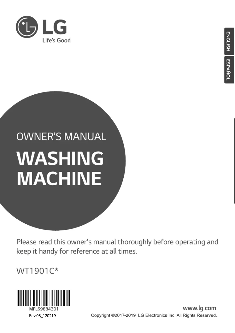 Page 1 of the manual User Manual LG WT1901CW