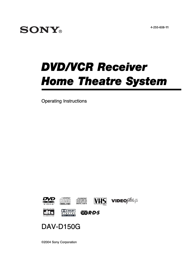 Page 1 of the manual User Manual Sony DAV-D150