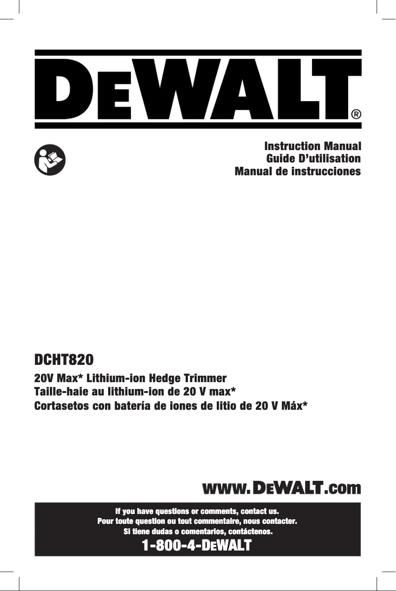 First page image of the manual for DCHT820