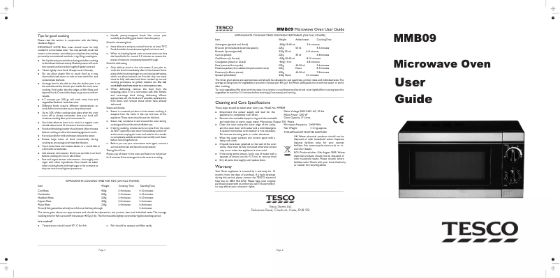 First page image of the manual for MMB09