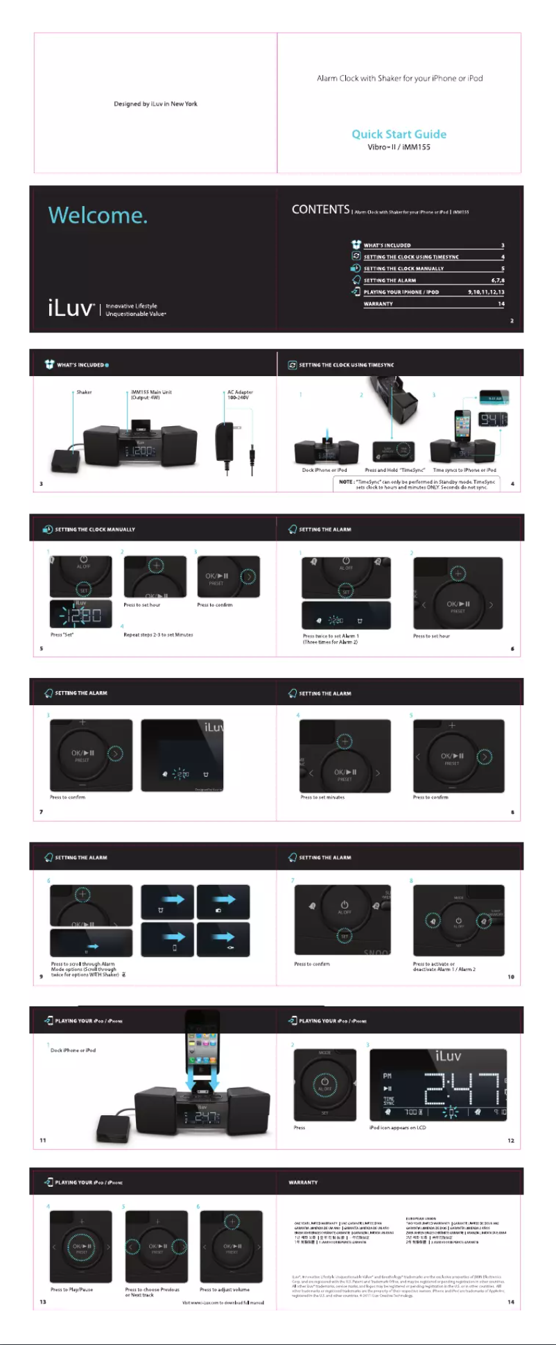 Page 1 of the manual User Manual iLuv IMM155
