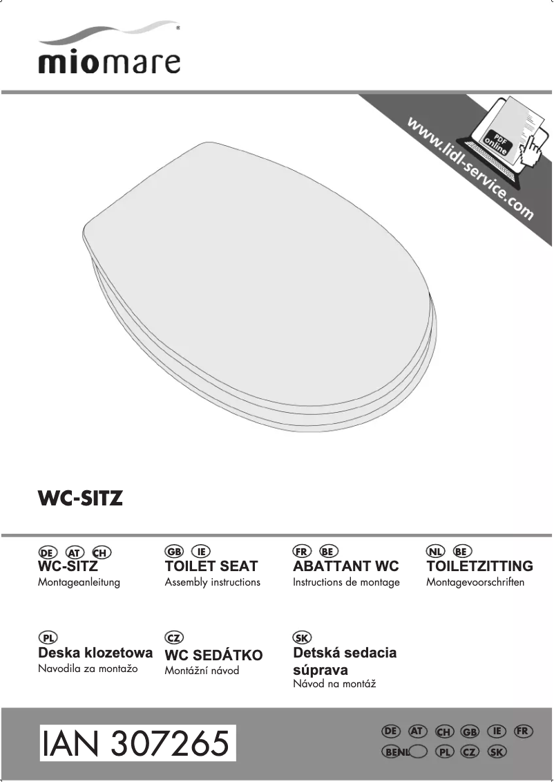First page image of the manual for IAN 307265