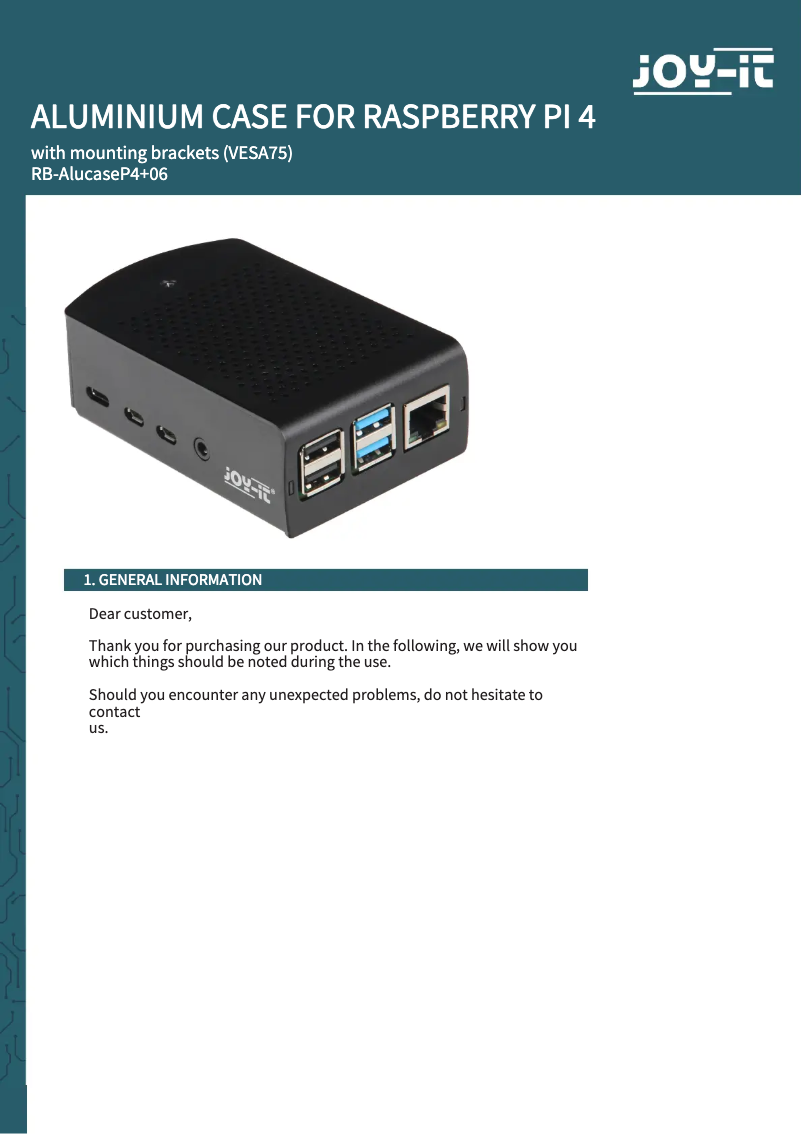 Image de la première page du manuel de l'appareil RB-AlucaseP4+06