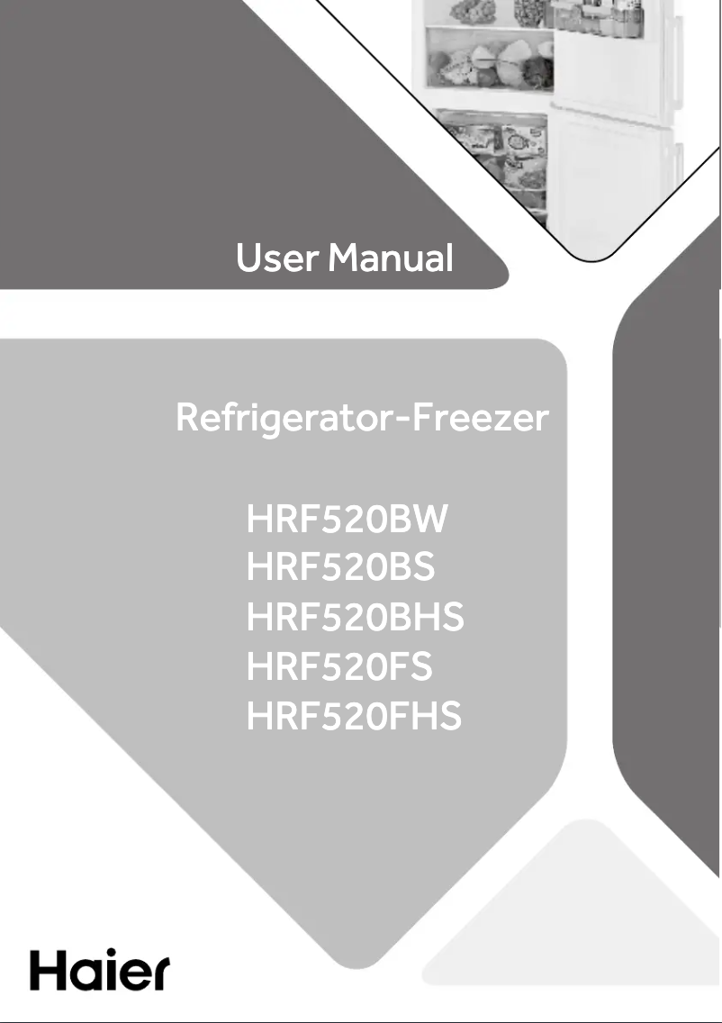 First page image of the manual for HRF520BHS