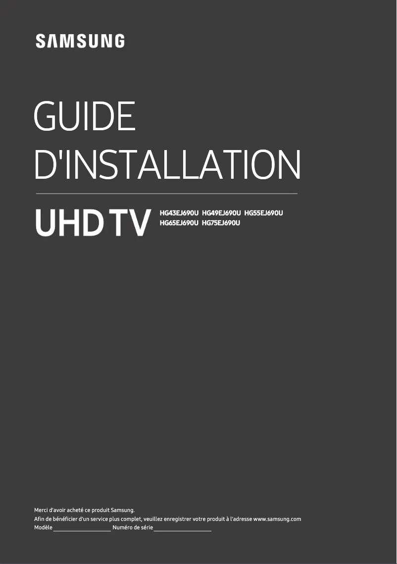 First page image of the manual for HG49EJ690UA