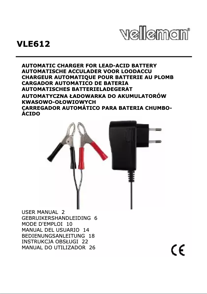 First page image of the manual for VLE612