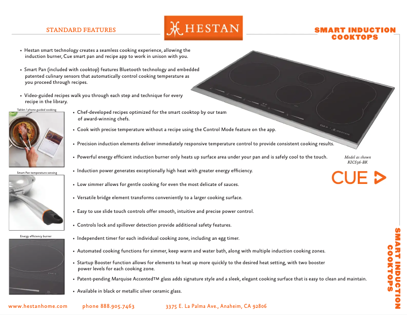 Page 1 of the manual Technical Sheet Hestan KICS36-MS