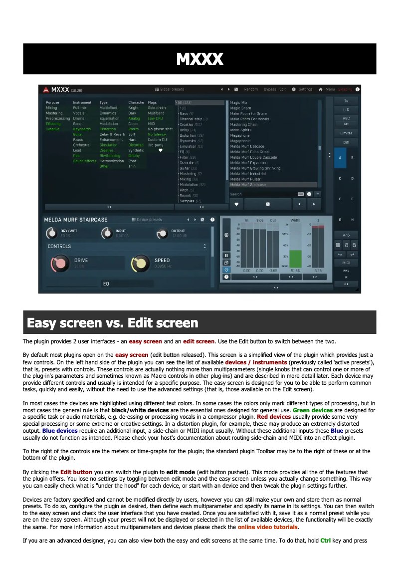 First page image of the manual for MXXX