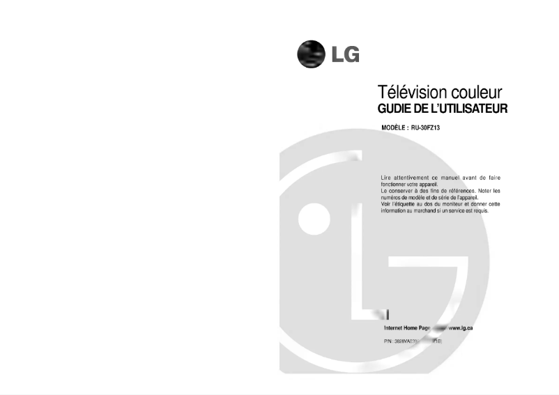Page 1 of the manual User Manual LG RU-32FZ13