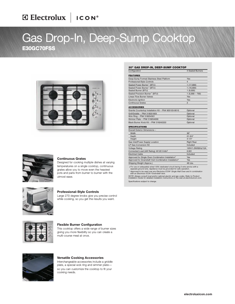 First page image of the manual for E30GC70FSS