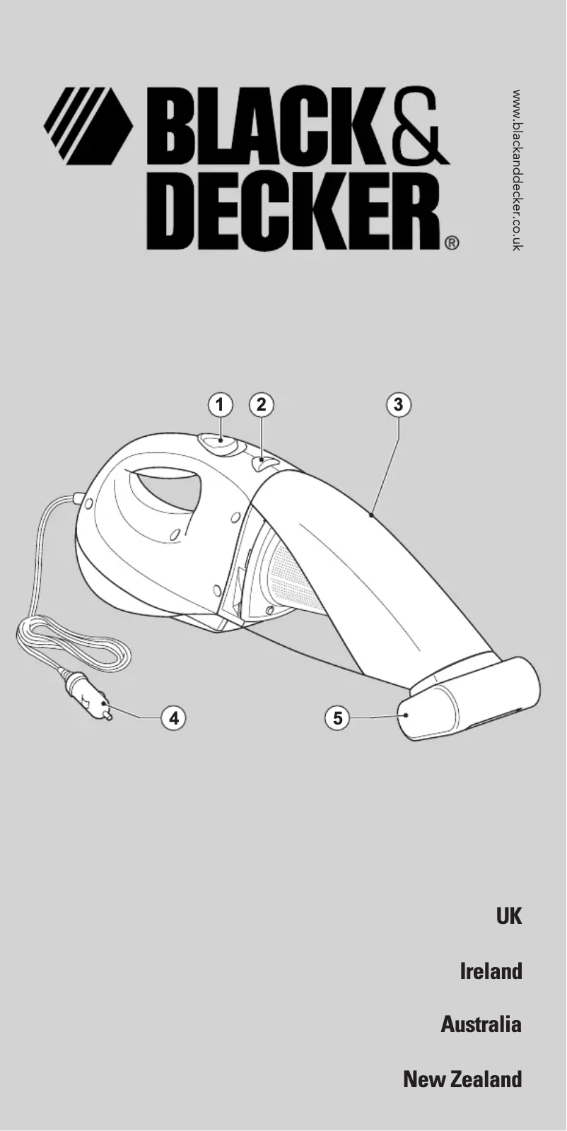 Page 1 of the manual User Manual Black & Decker ACV1205T