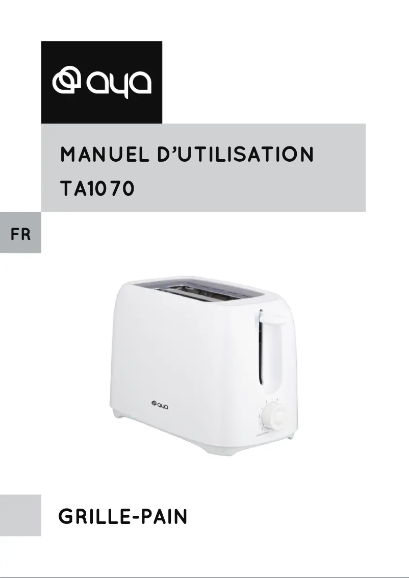 Page 1 of the manual User Manual AYA TA1070