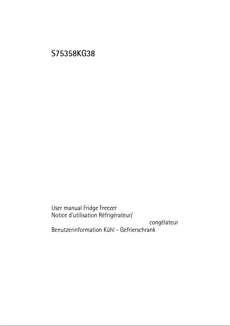 Page 1 of the manual User Manual AEG S 75358 KG38