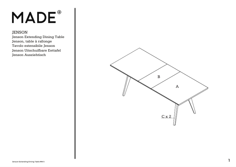 Page 1 of the manual User Manual MADE Jenson