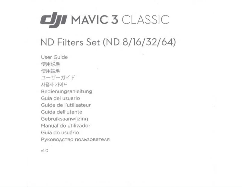 Page 1 of the manual User Manual DJI Mavic 3 Classic ND Filter Set