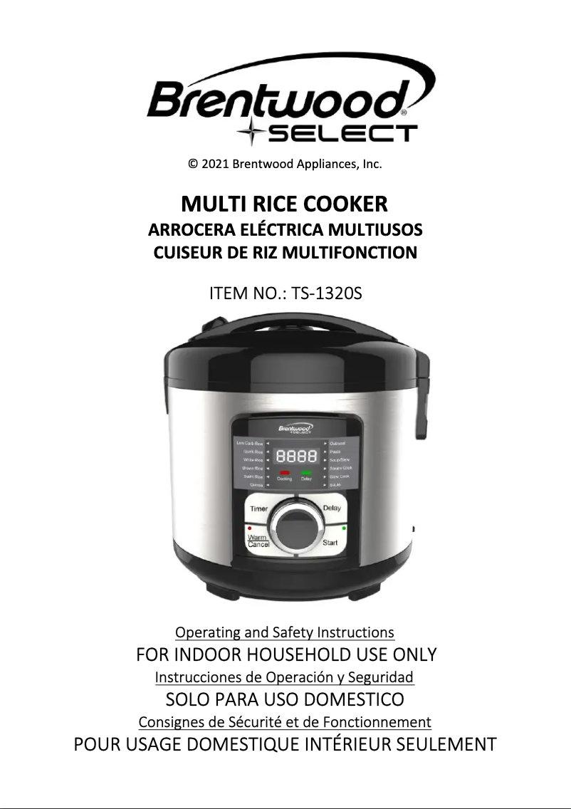 Page 1 of the manual User Manual Brentwood TS-1320S