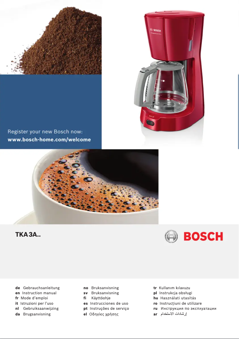 Page 1 of the manual User Manual Bosch TKA3A031