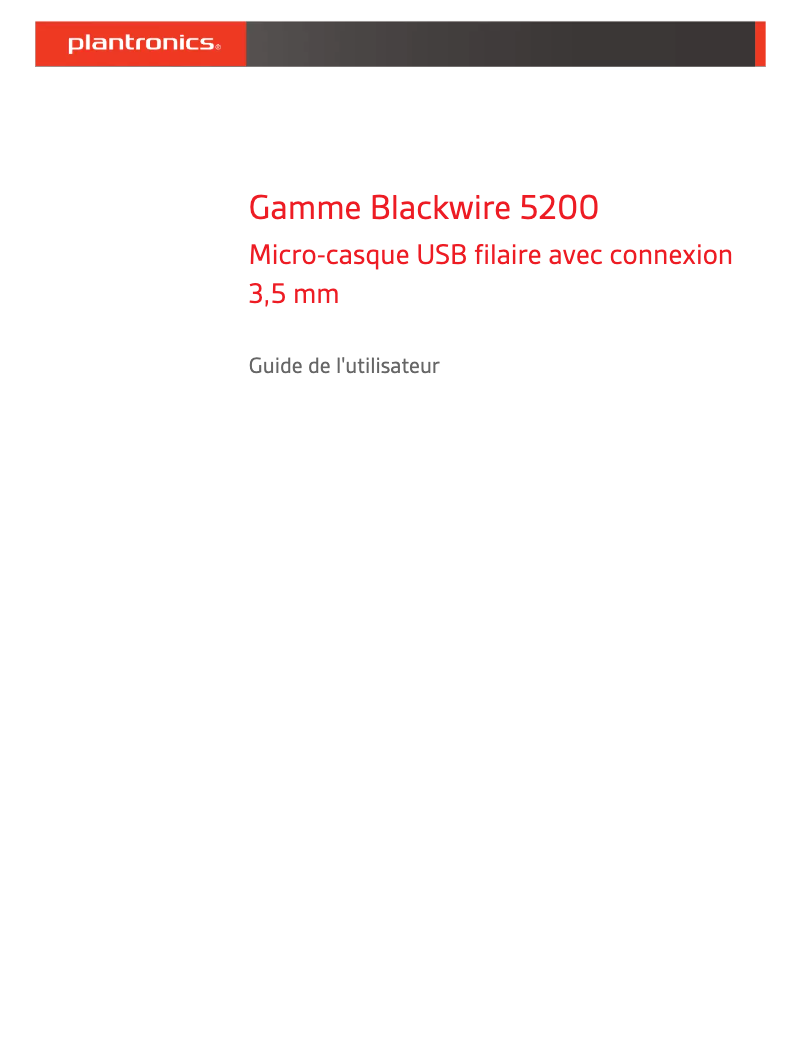 First page image of the manual for Blackwire 5220
