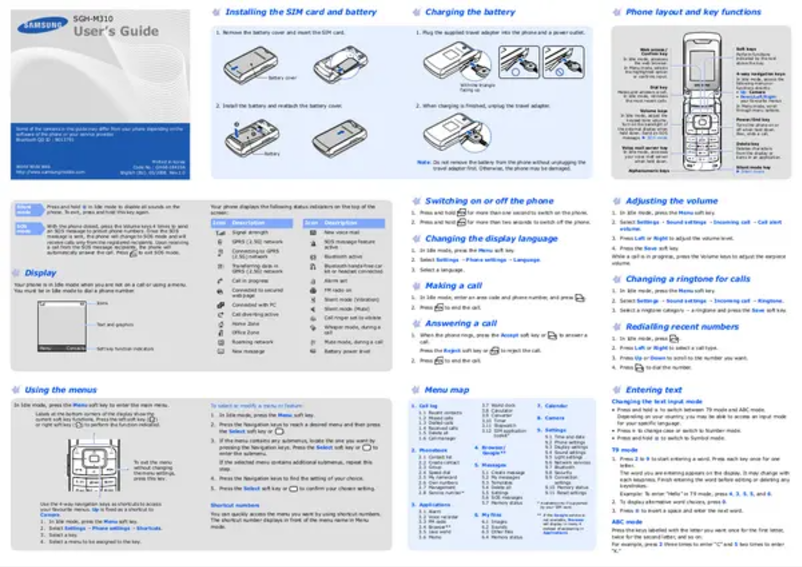 First page image of the manual for M310