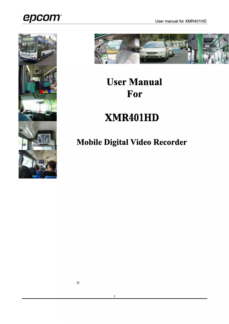 Page 1 of the manual User Manual Epcom XMR401AHD