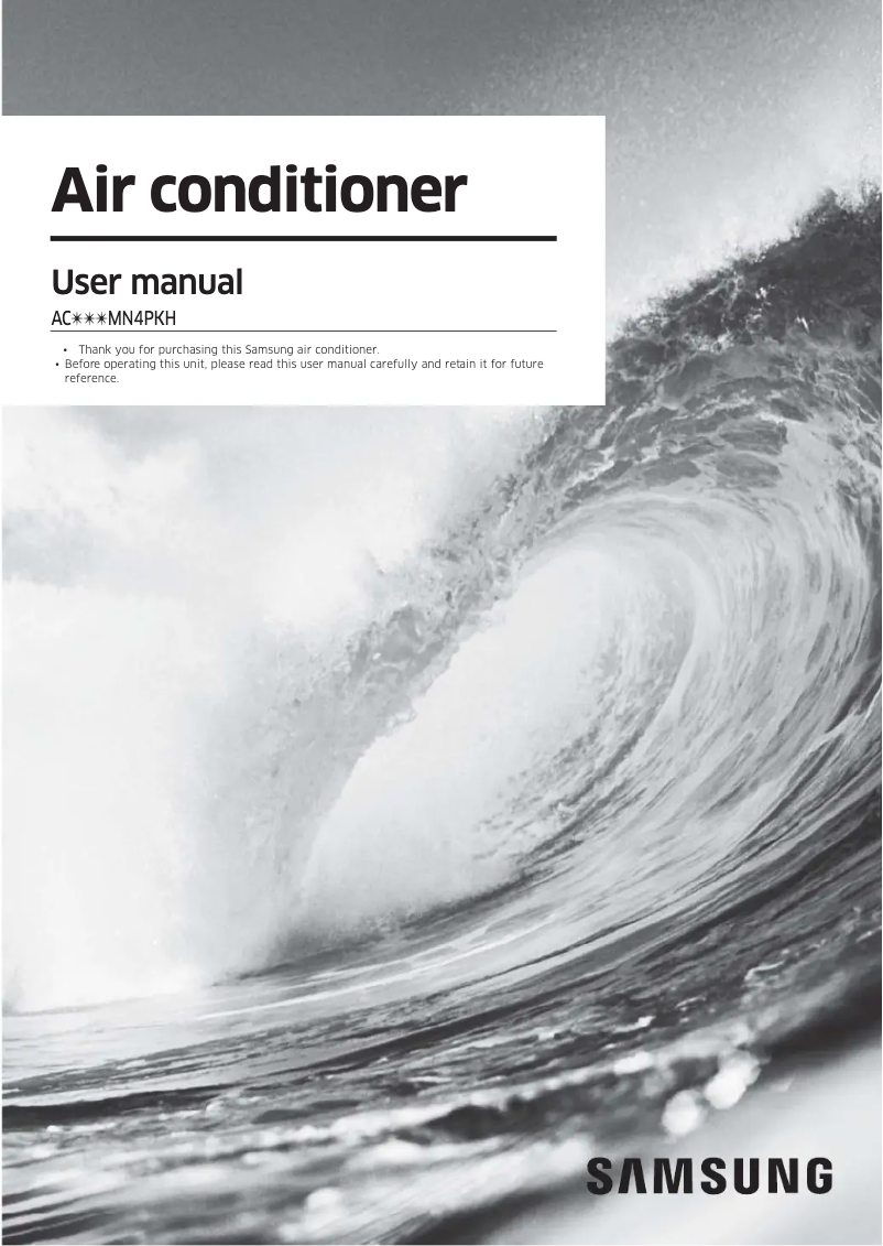 Page 1 of the manual User Manual Samsung AC048MN4PKH