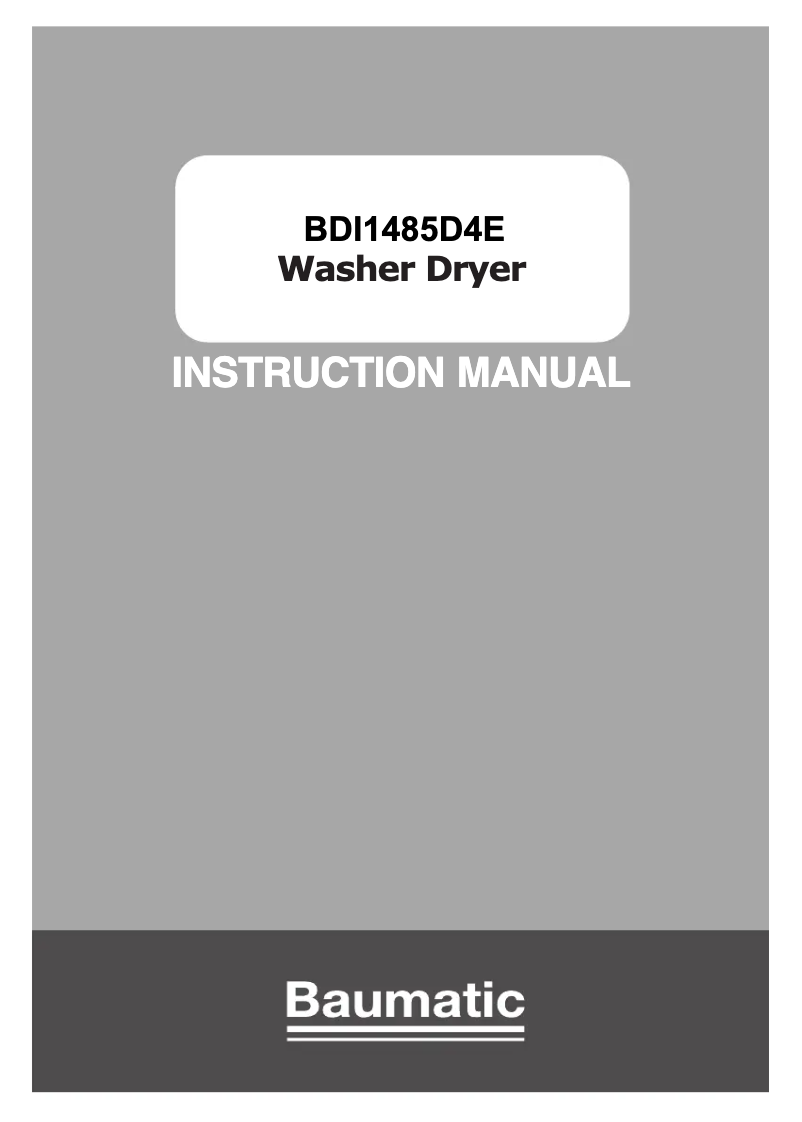 First page image of the manual for BDI1485D4E/1-80