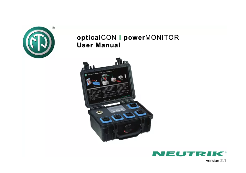 Page 1 of the manual User Manual Neutrik NO4SBB2D-PM-A