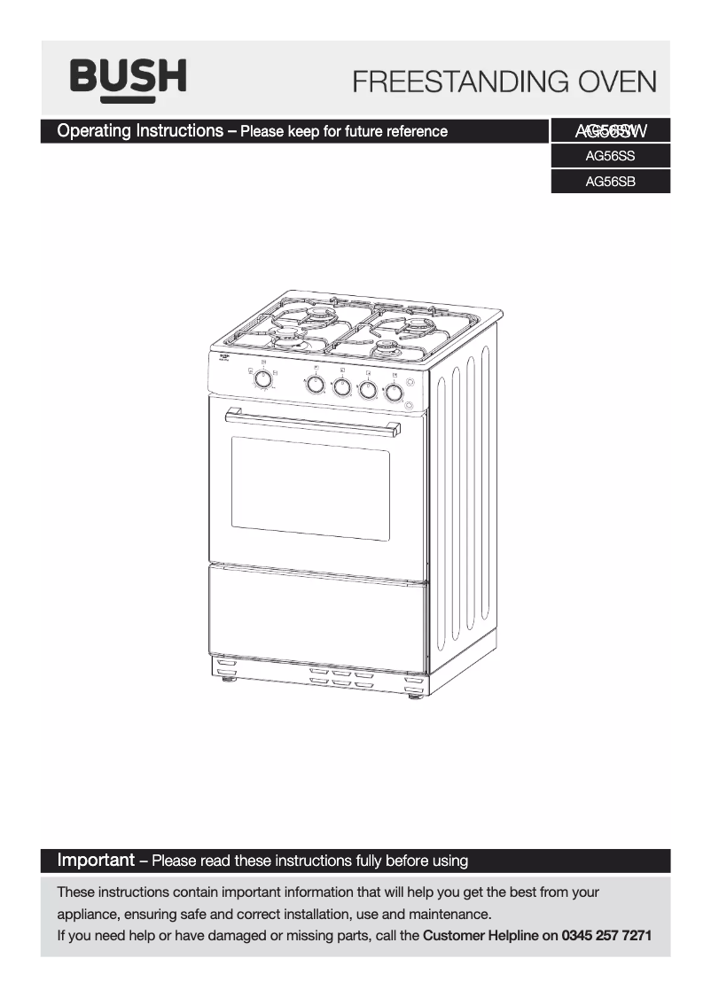 Image de la première page du manuel de l'appareil AG56SS