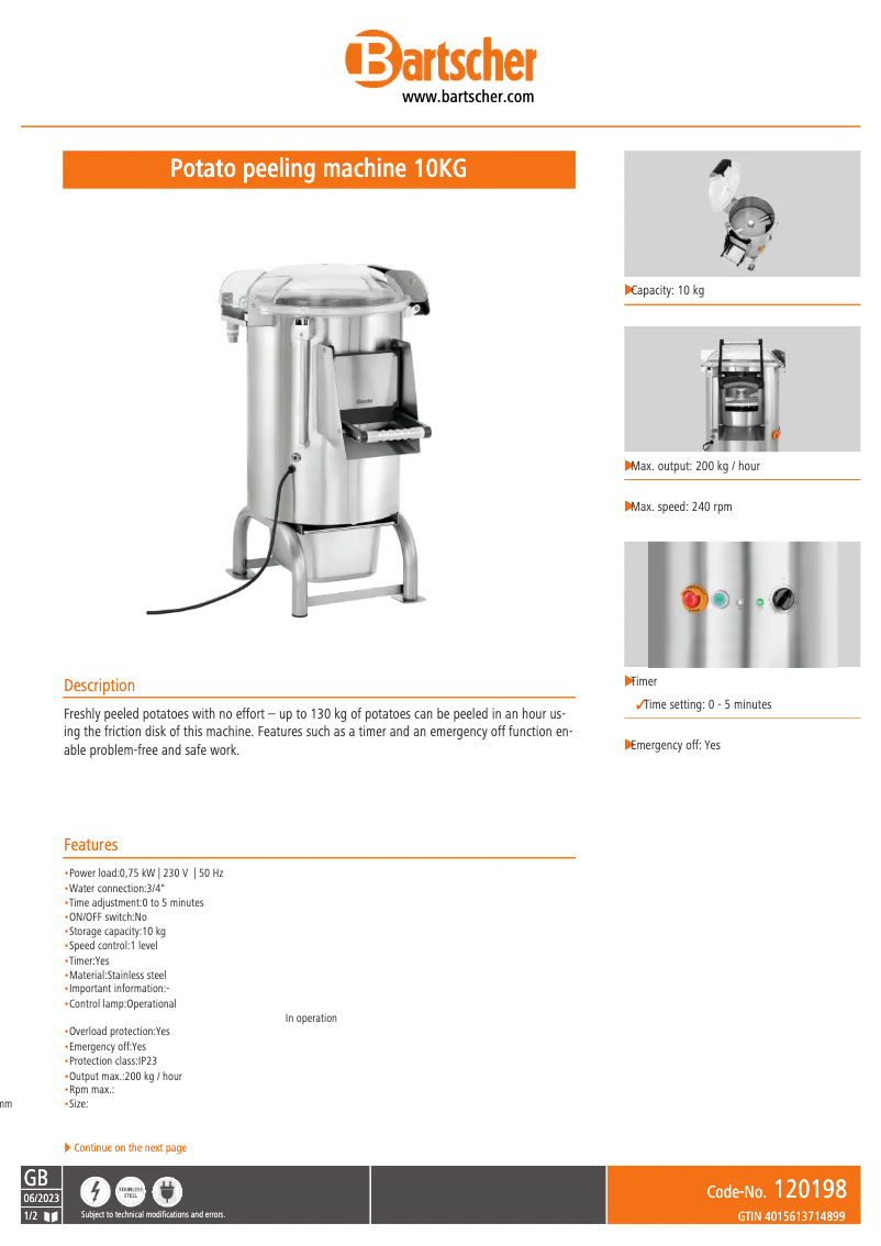 First page image of the manual for 120198