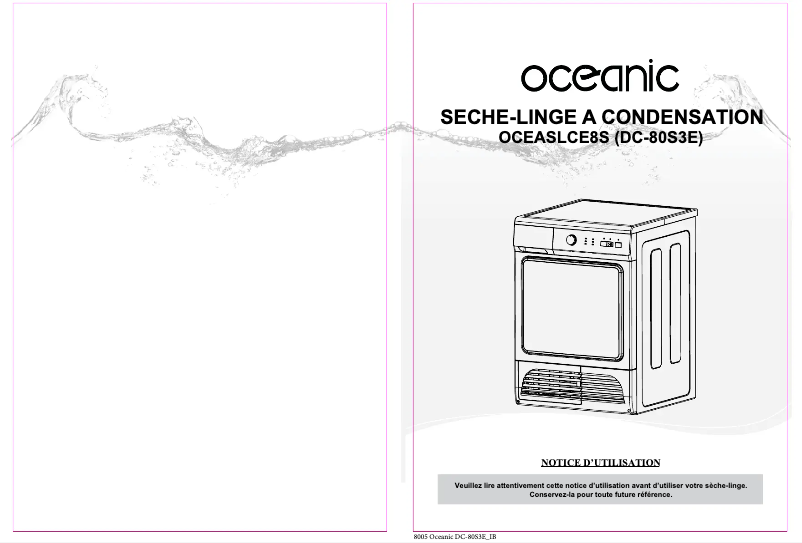 First page image of the manual for OCEASLCE8S